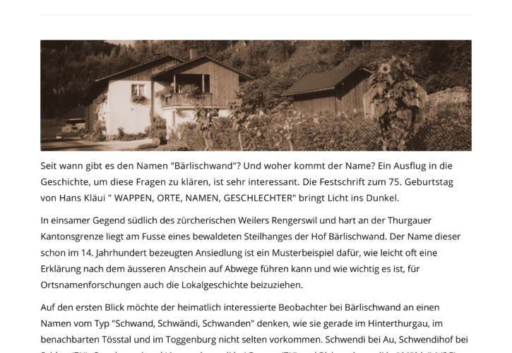 Beerlischwand Geschichte